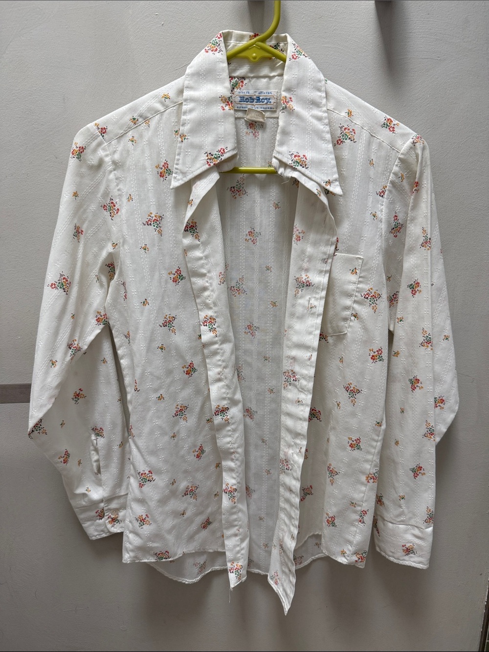 Vintage Floral Print Men's Shirt - White